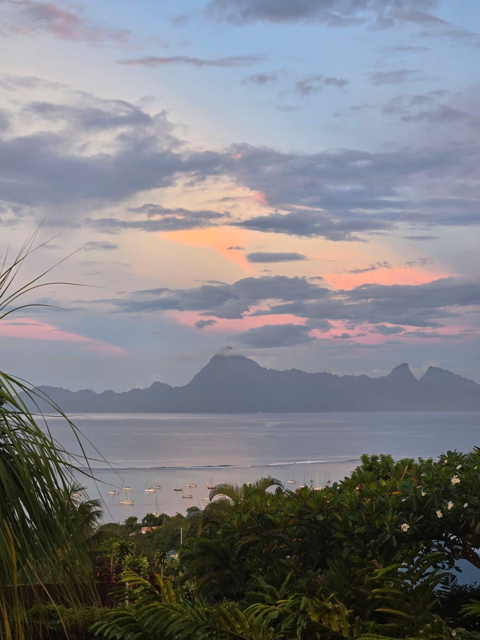 Sunrise with a view of Moorea