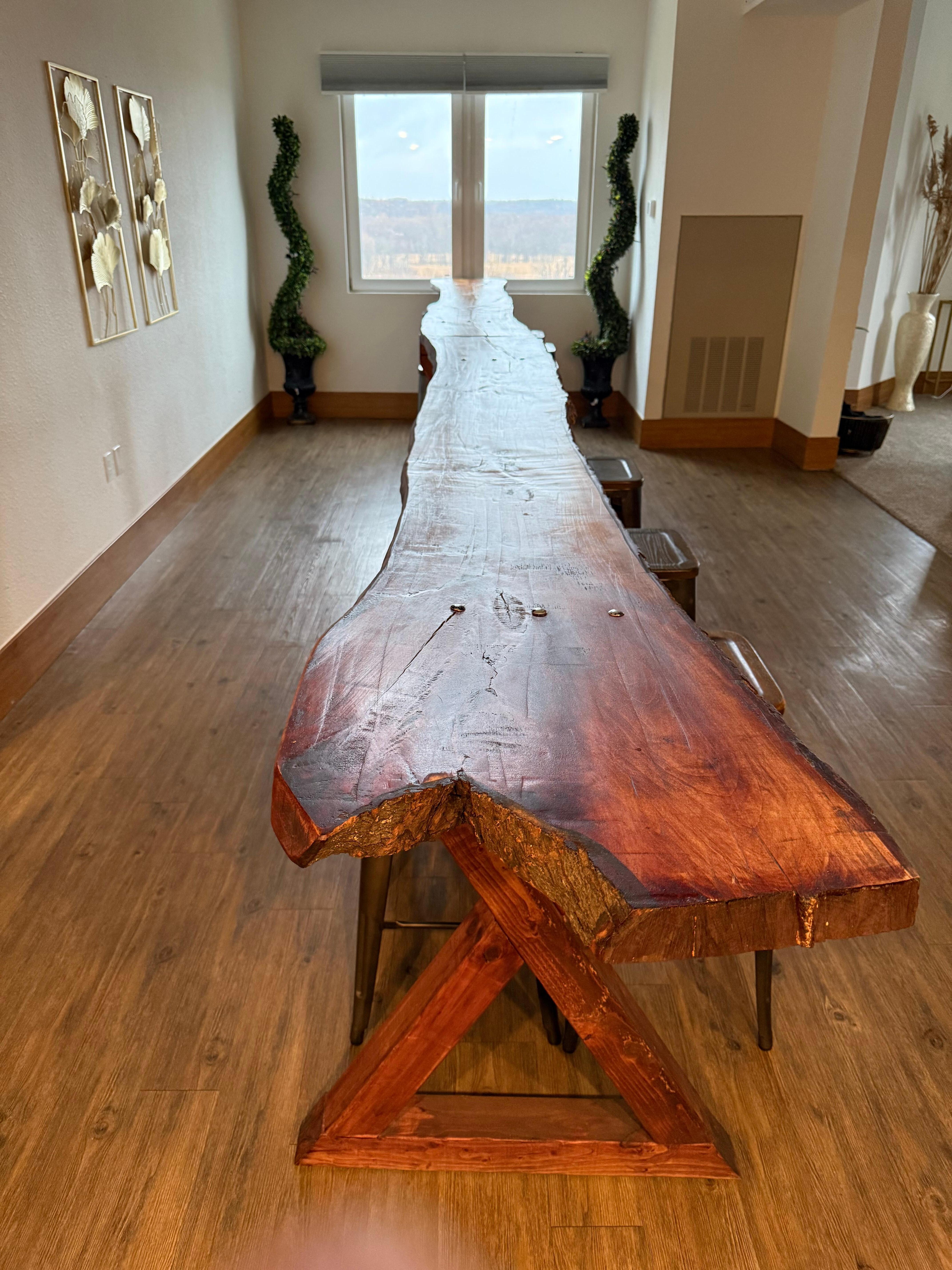 The “dining table” that was, at best, a skinny sideboard. 