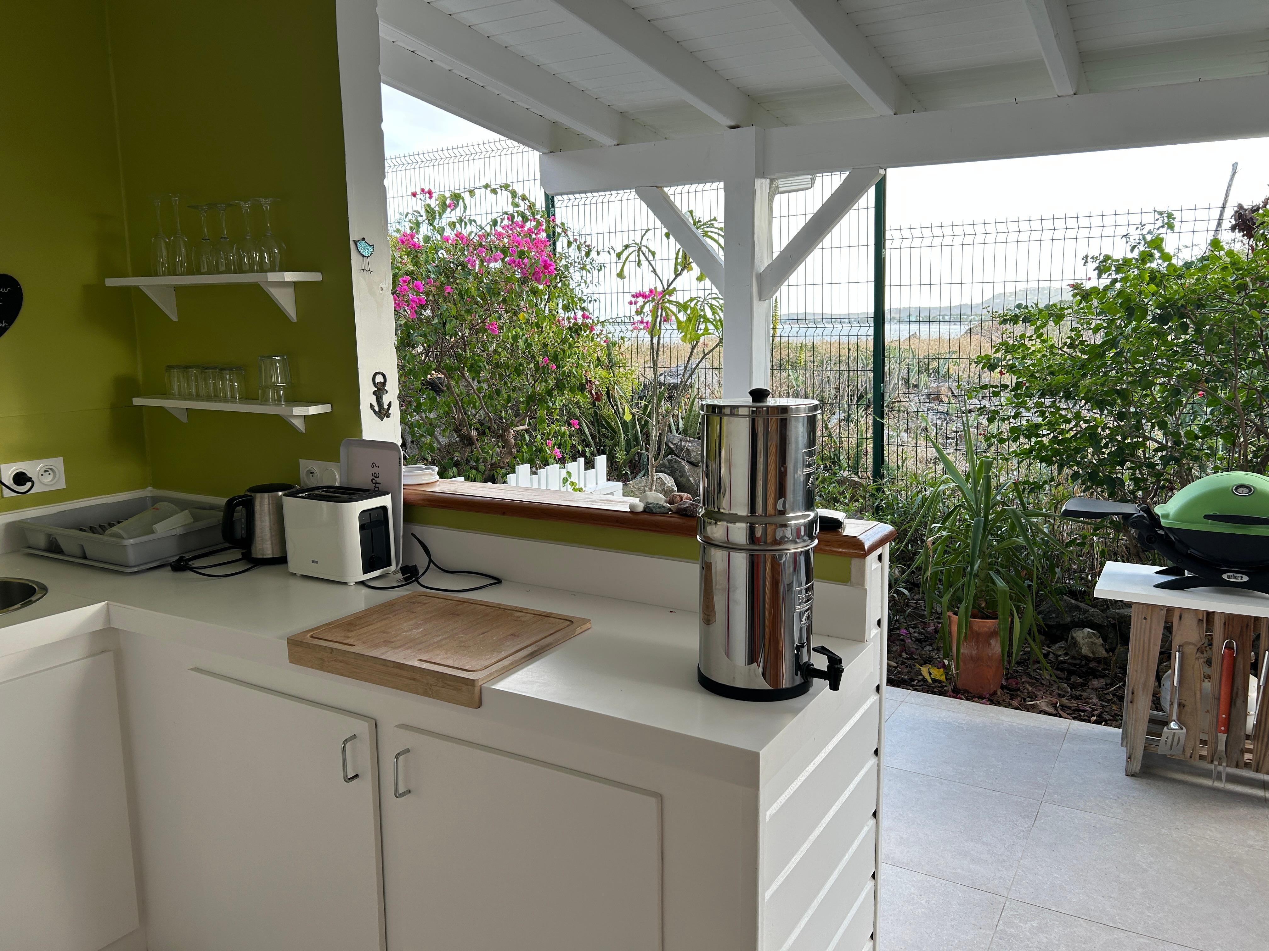 Well equipped outdoor kitchen 