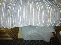 Old, tatty, and dirty feeling bedding