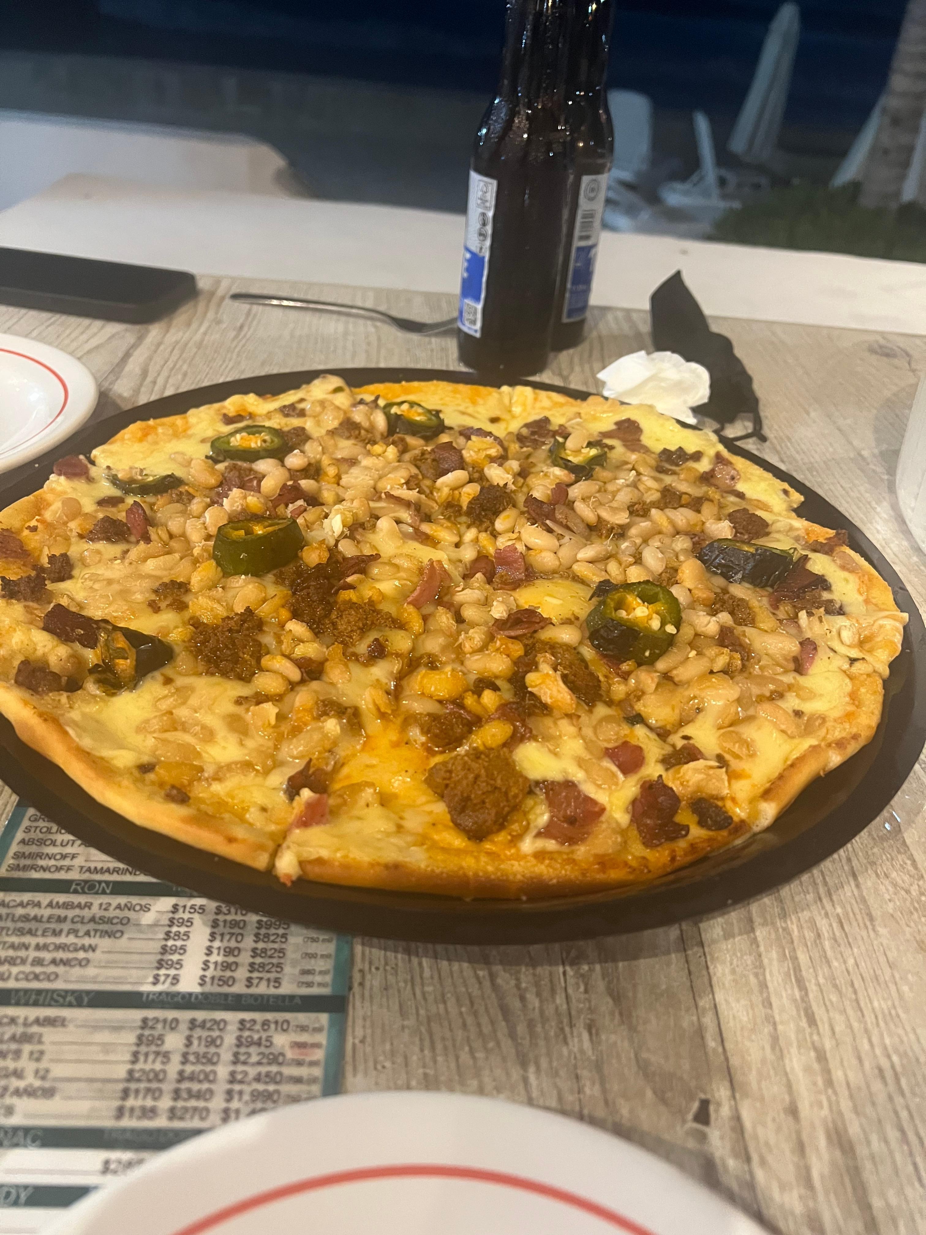 Mexican pizza from their restaurant!!!
It was delicious 