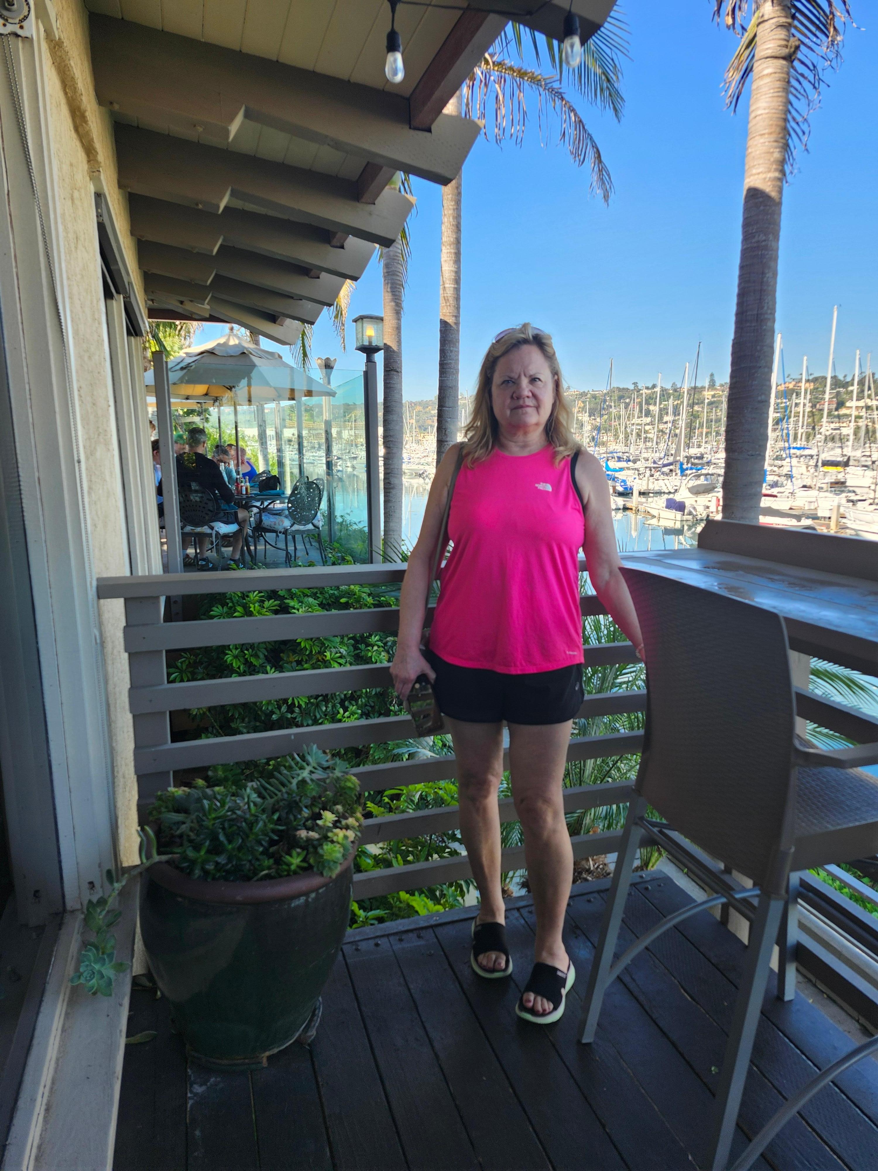 Outside deck overlooking marina