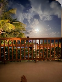 Beautiful moonlit evening on the porch