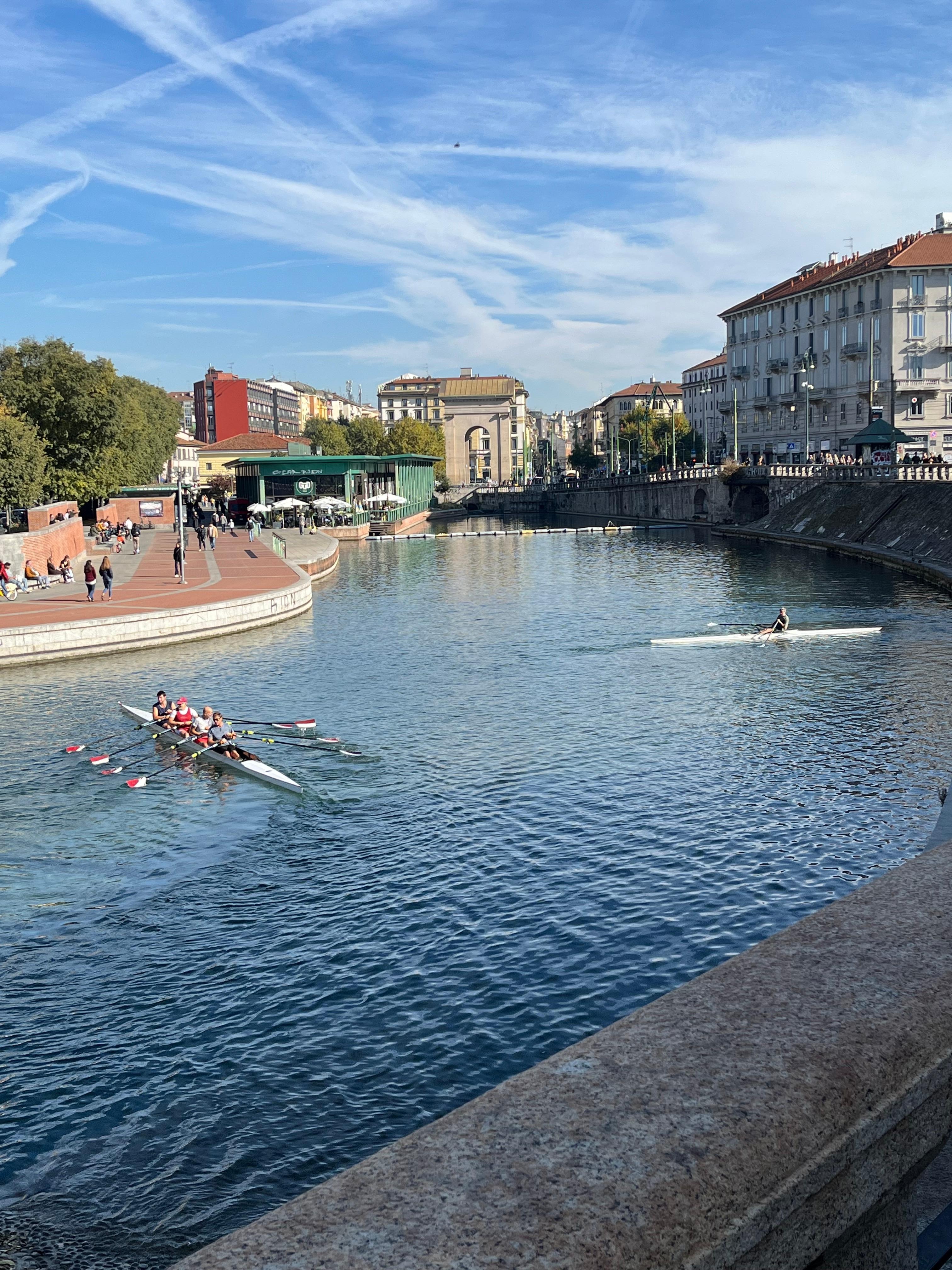 The canals of Milano were only a few blocks away. 