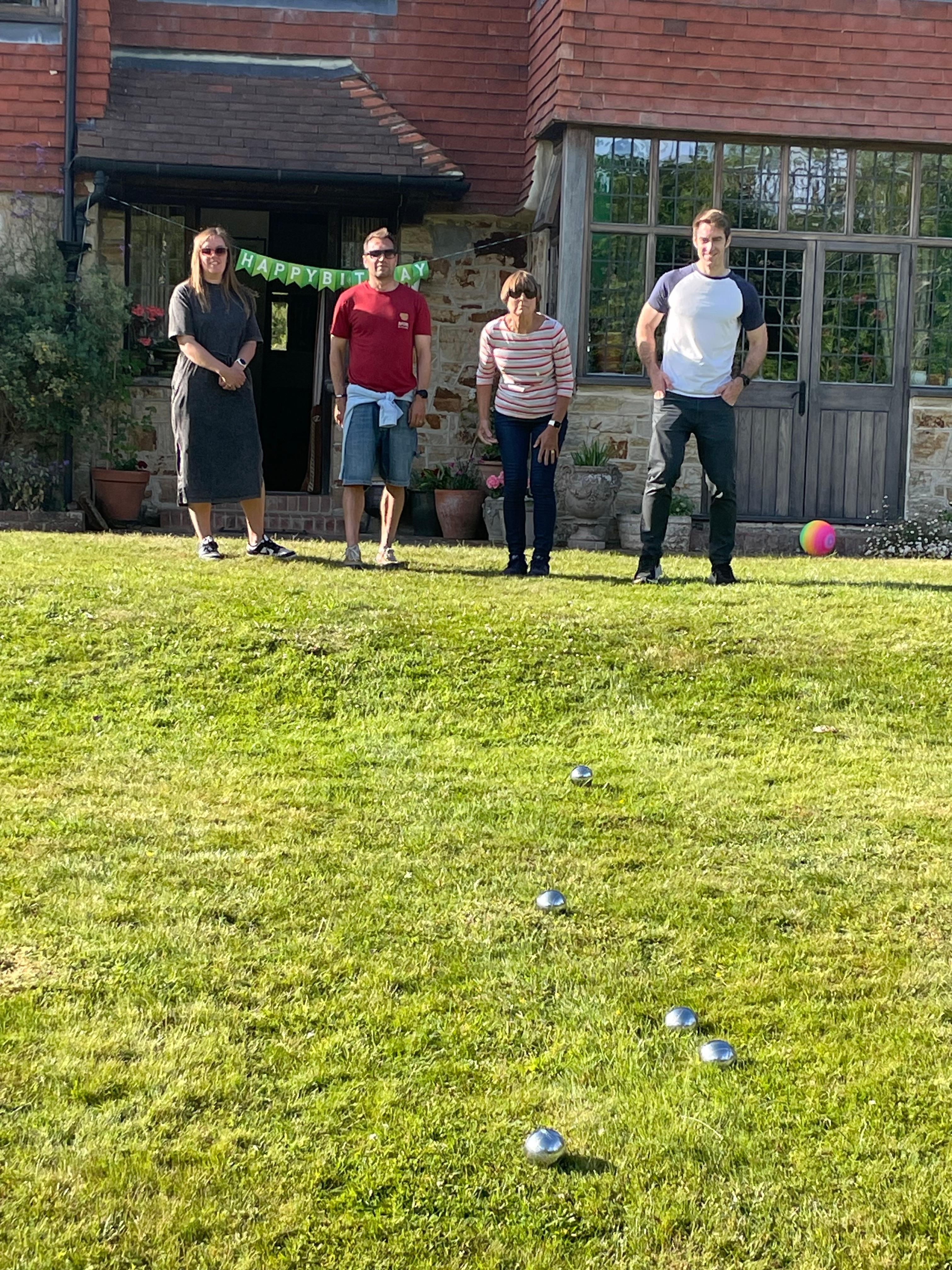 French boules on the front lawn