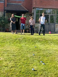 French boules on the front lawn
