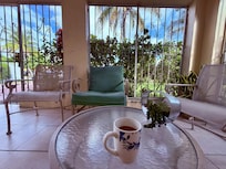 Quiet morning with coffee in the front