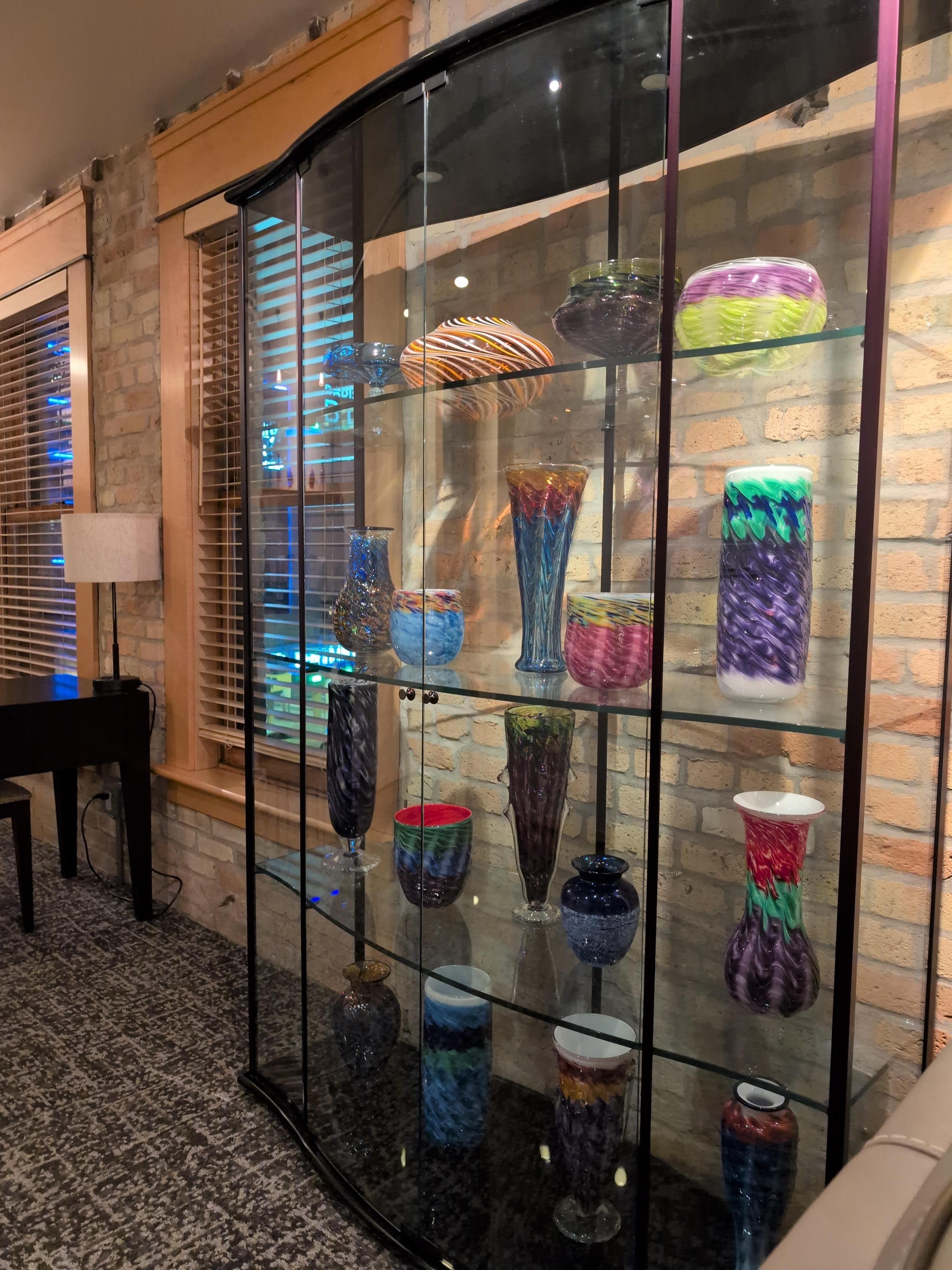 Blown glass art in room 15.