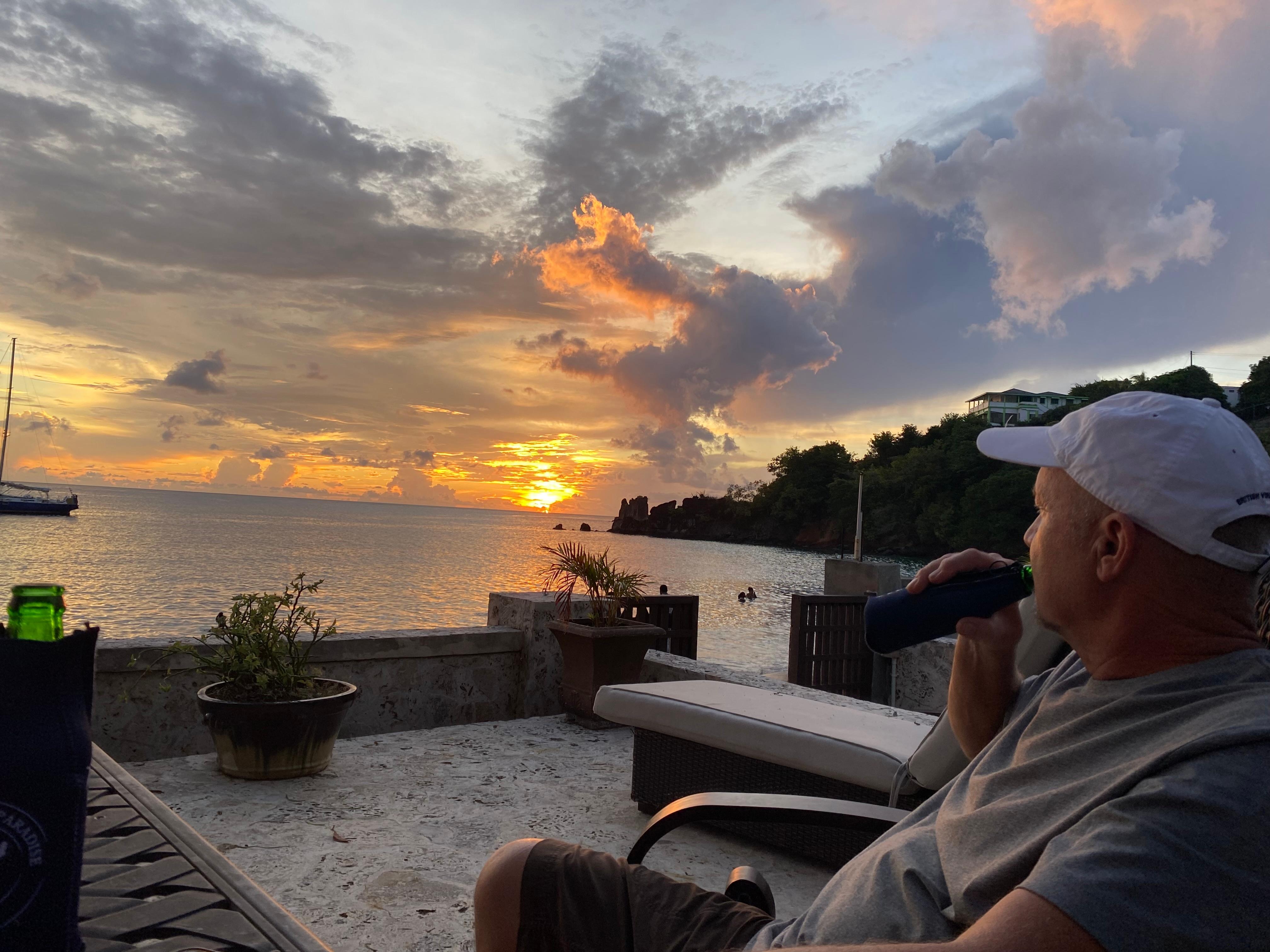 Spectacular sunset over Villa Beach