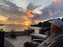 Spectacular sunset over Villa Beach