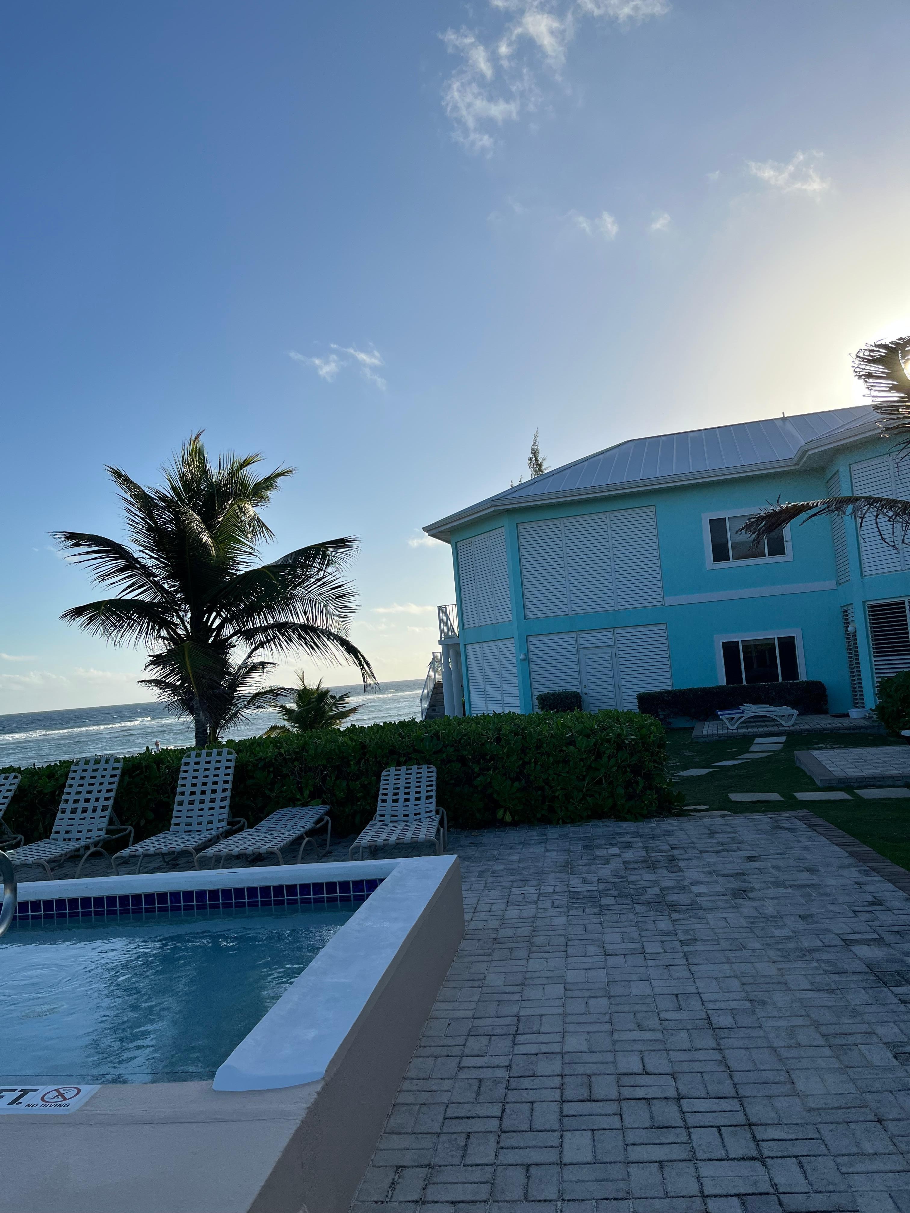 From pool looking at condo. 