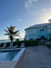 From pool looking at condo.