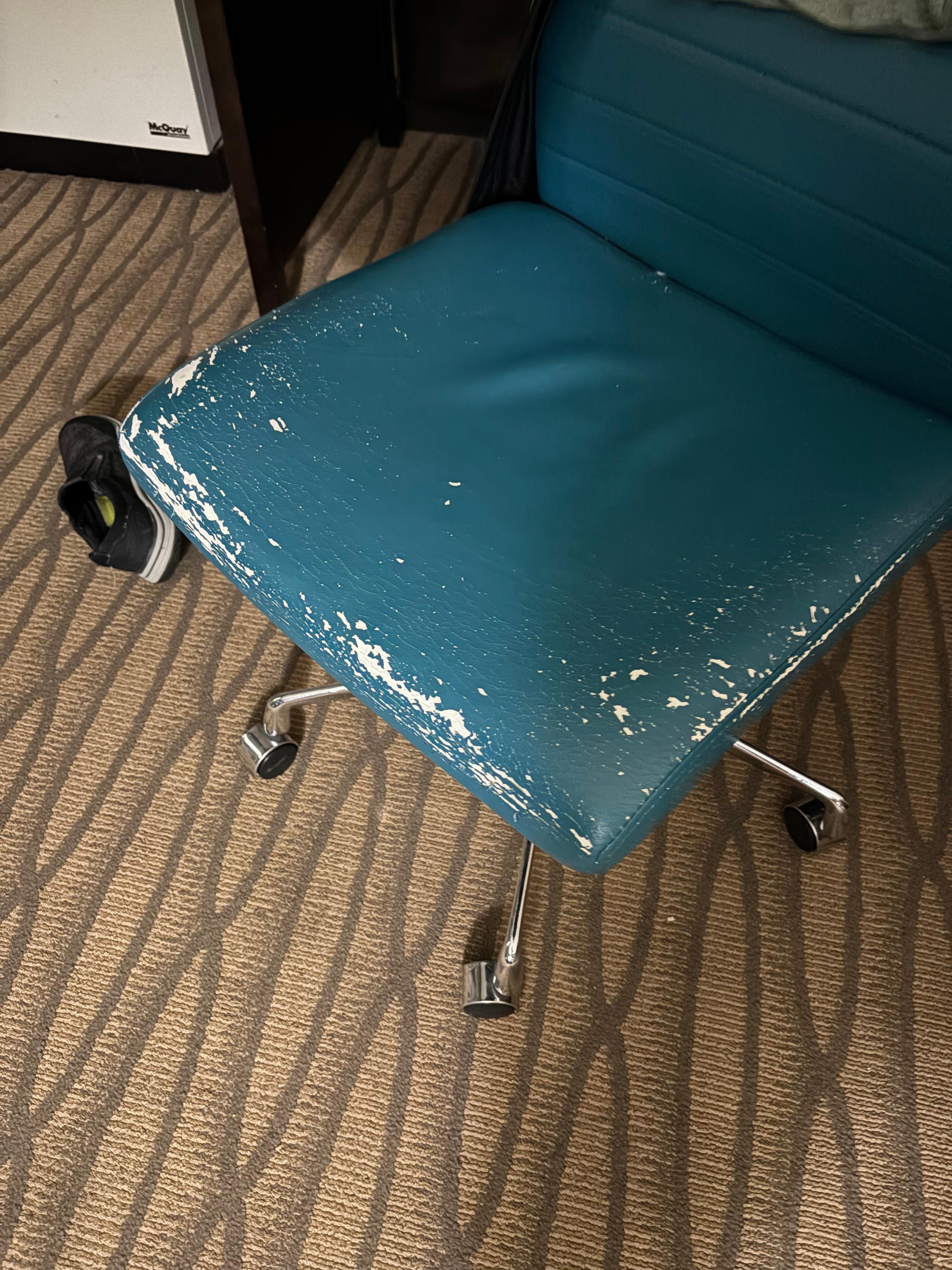Old chair in room. 