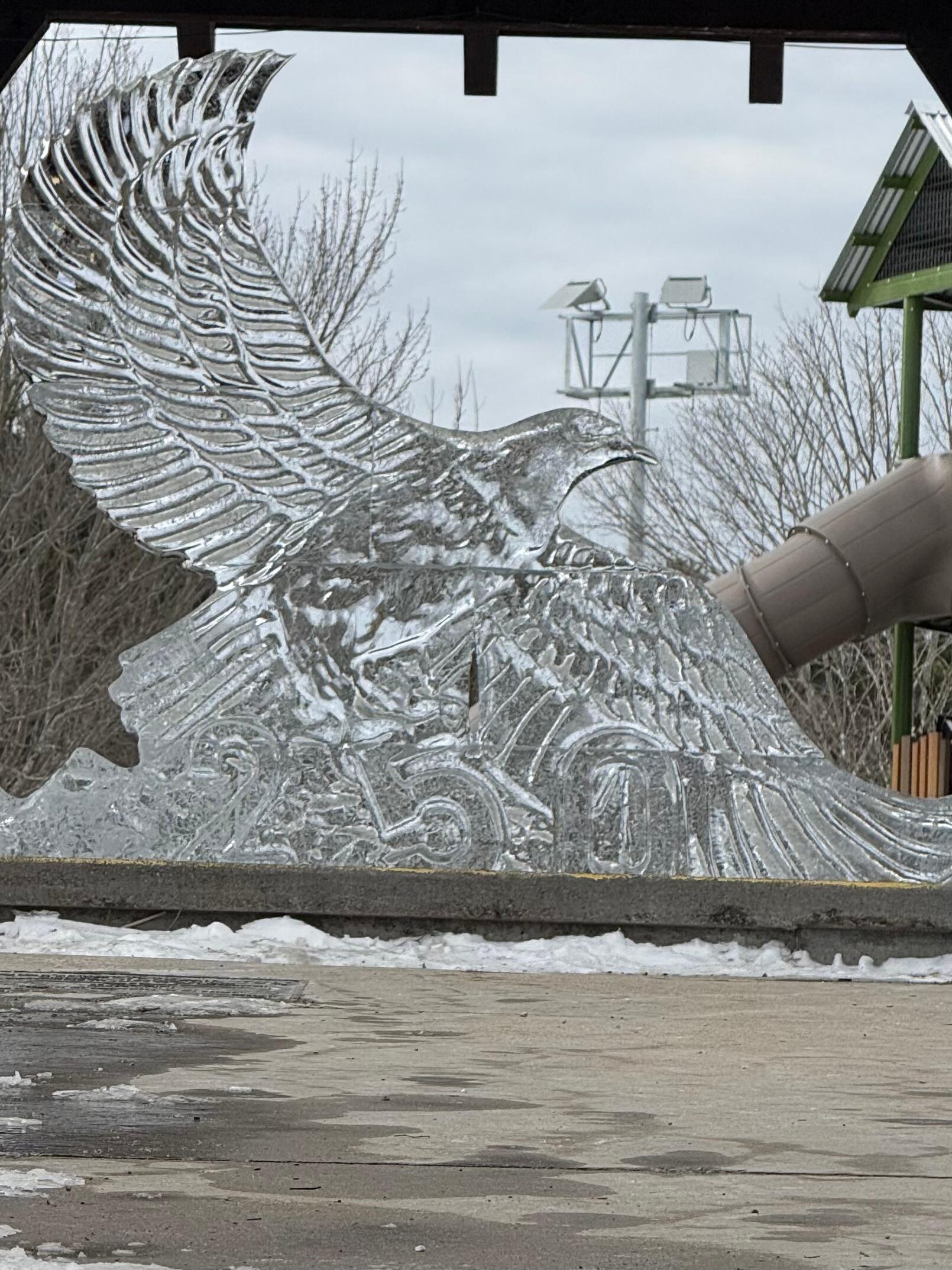 Ice sculpture in Blowing Rock
