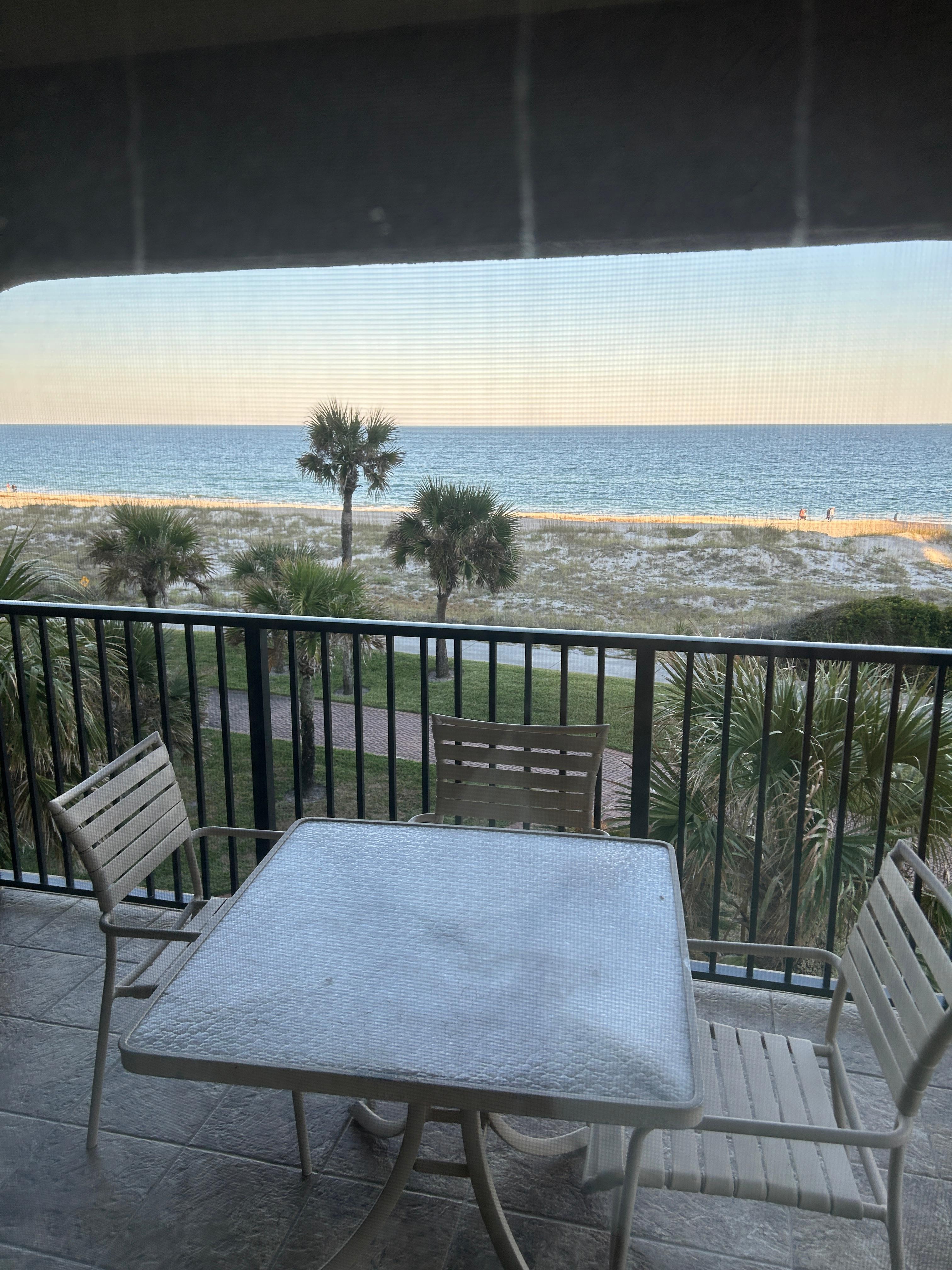 Balcony with access from living room and bedroom. 