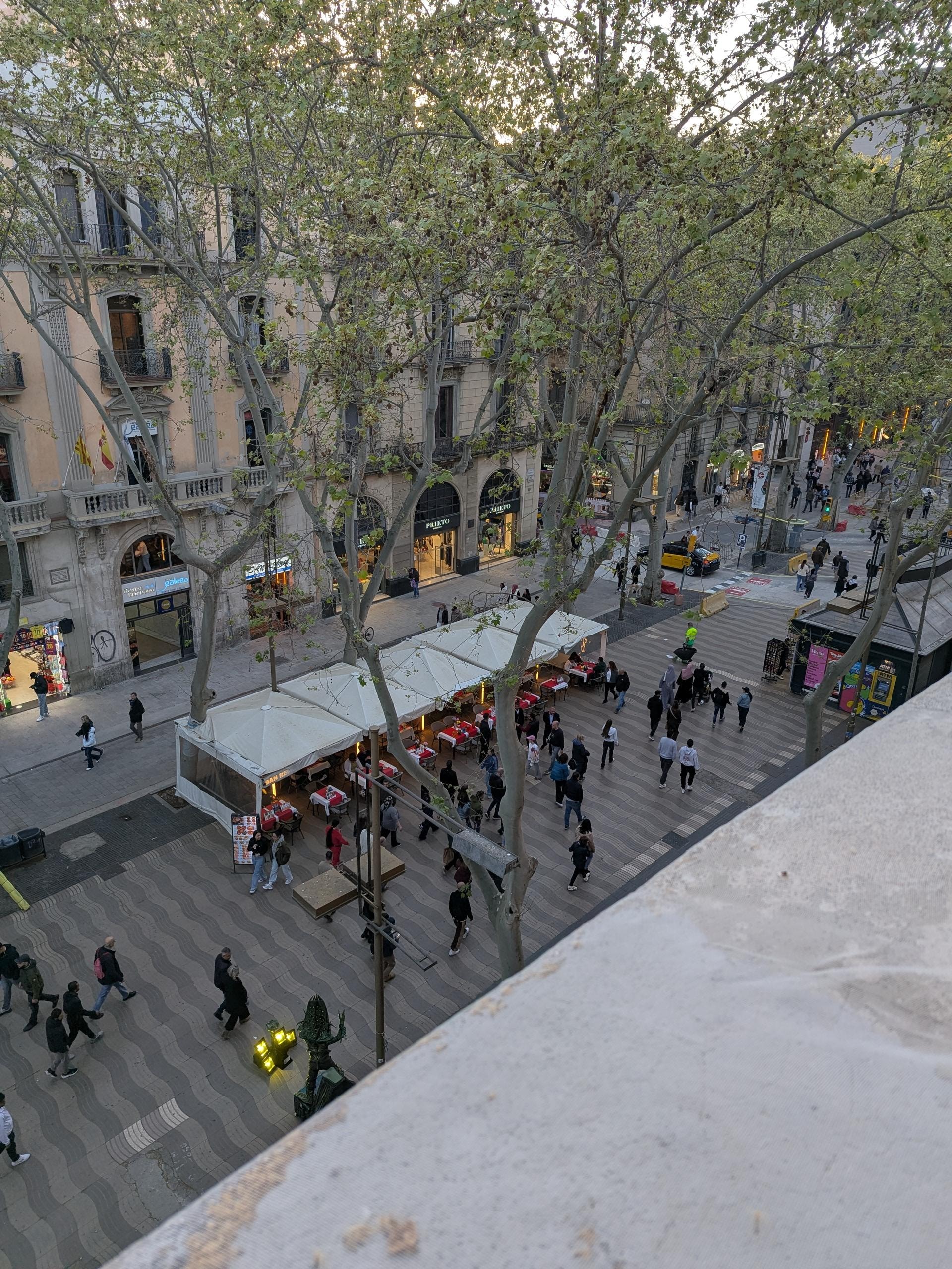 View from window of La Rambla 
