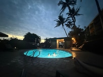 Heated pool the kids could enjoy after sunset