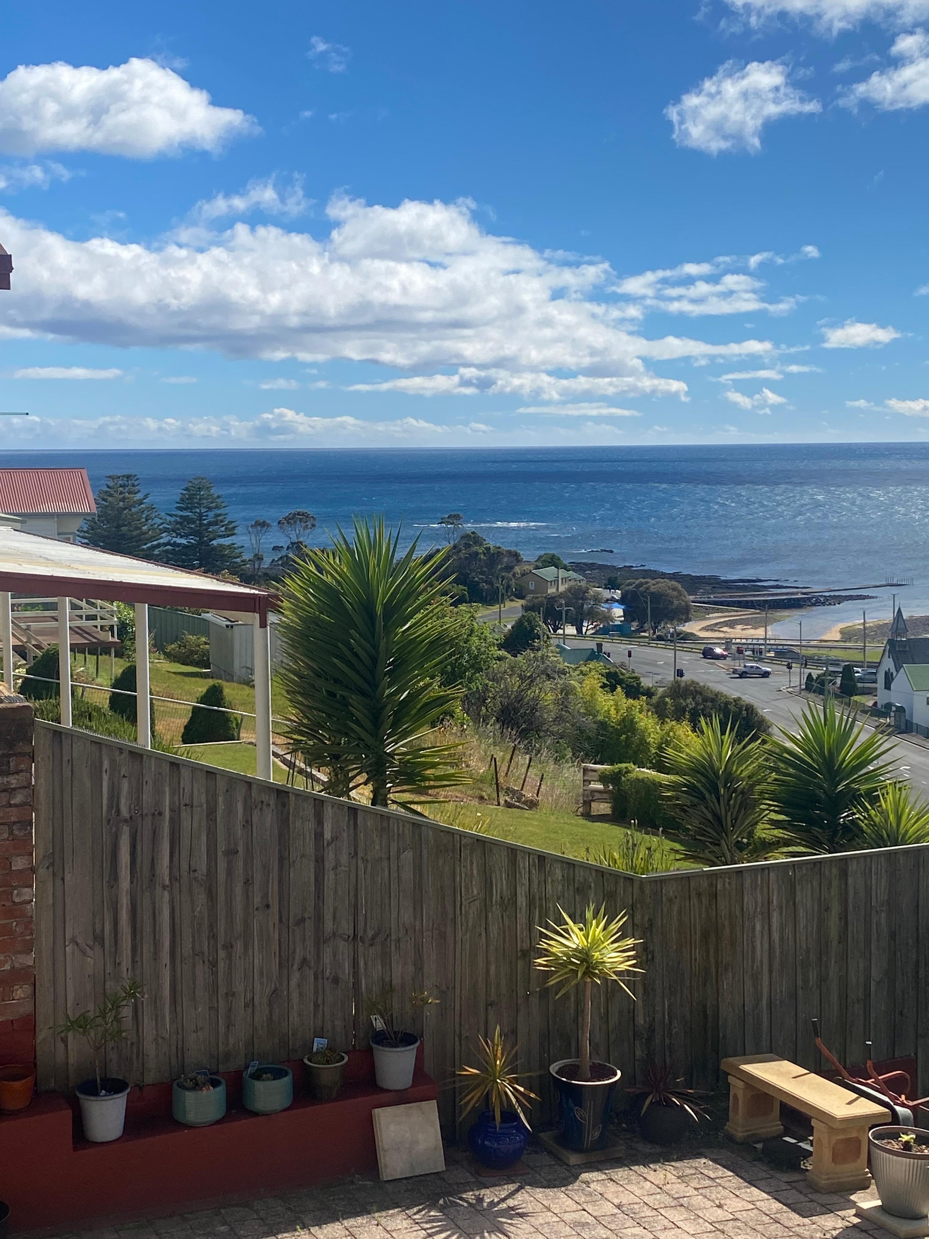 View in the other direction from the downstairs balcony.