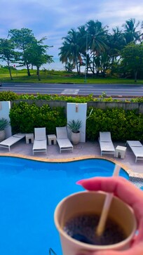 Enjoying my morning coffee with this spectacular view from my room.
