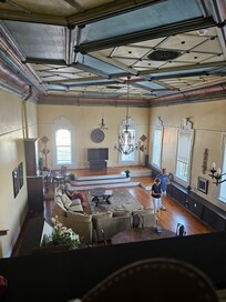 Very spacious main living area. Alot of interestin detail.