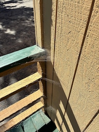 Spiderwebs everywhere
And the fence was chicken wire fence Cheapest fence ever