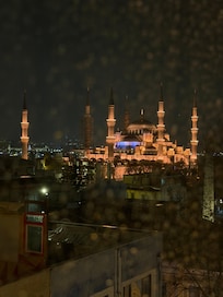 View from our hotel room at night