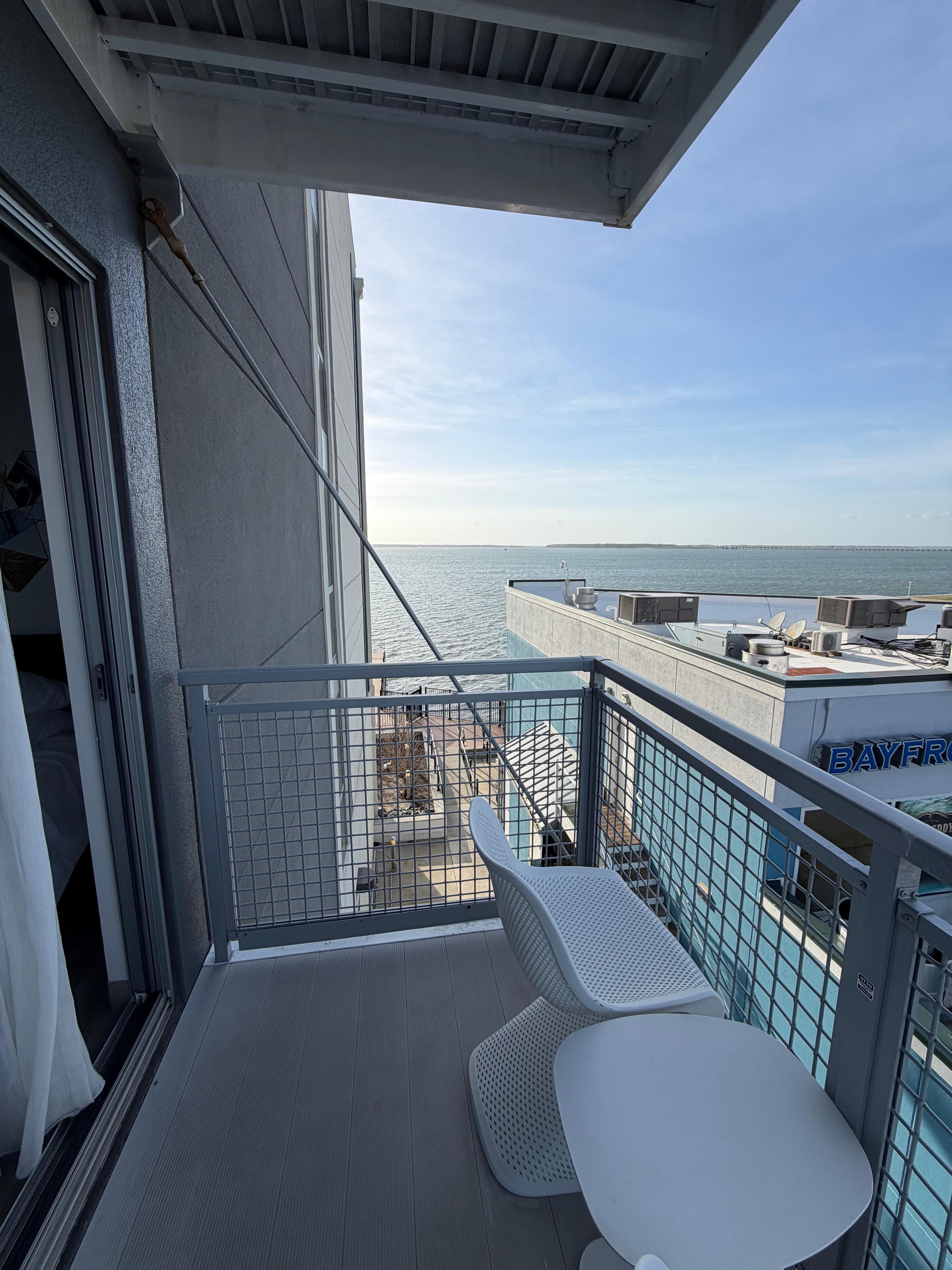 From 3rd flr balcony side view to rear Bay Area 