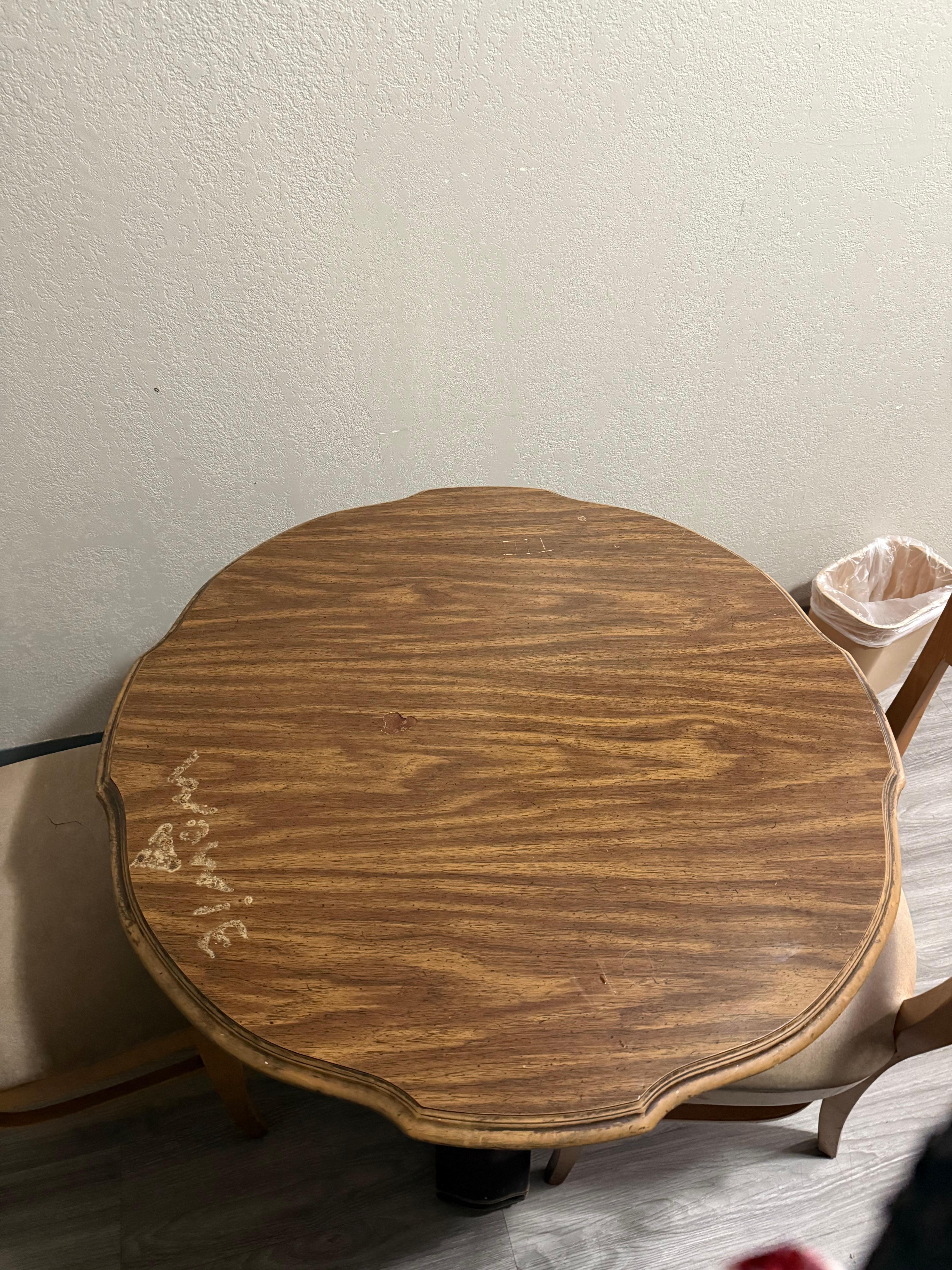 Scratched up table