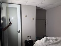 No windows in any of the room and no answer from host for reimbursement, since we had to relocate due to massive and power outage and never slept in his house. You could see my husband holding up a flashlight to take the pictures.