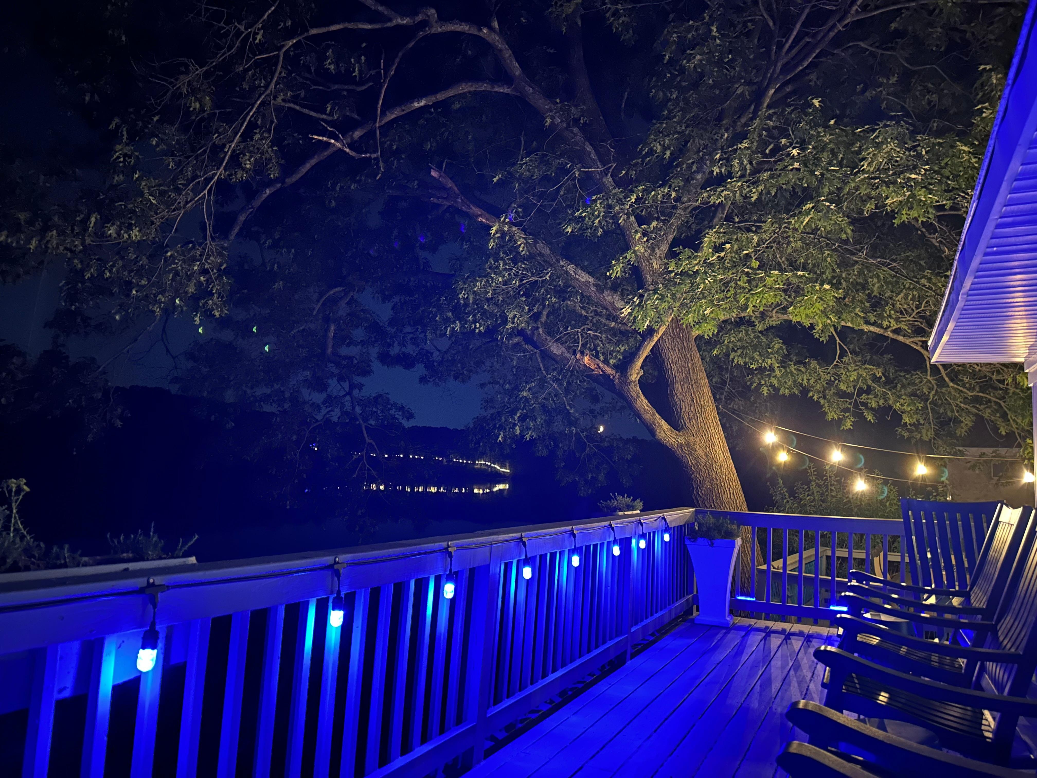 Night view from the porch. 