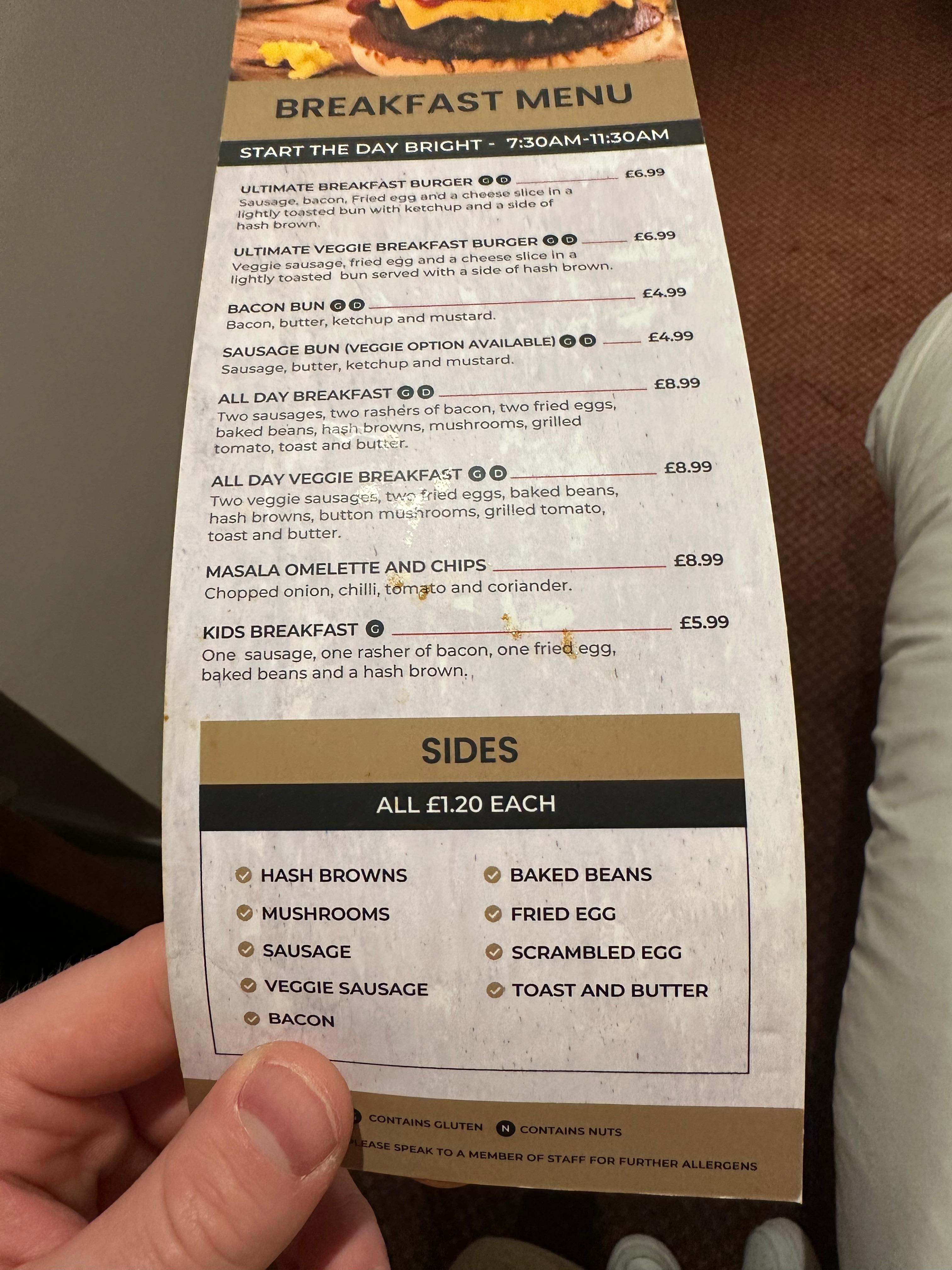 Sticky and stained menu 