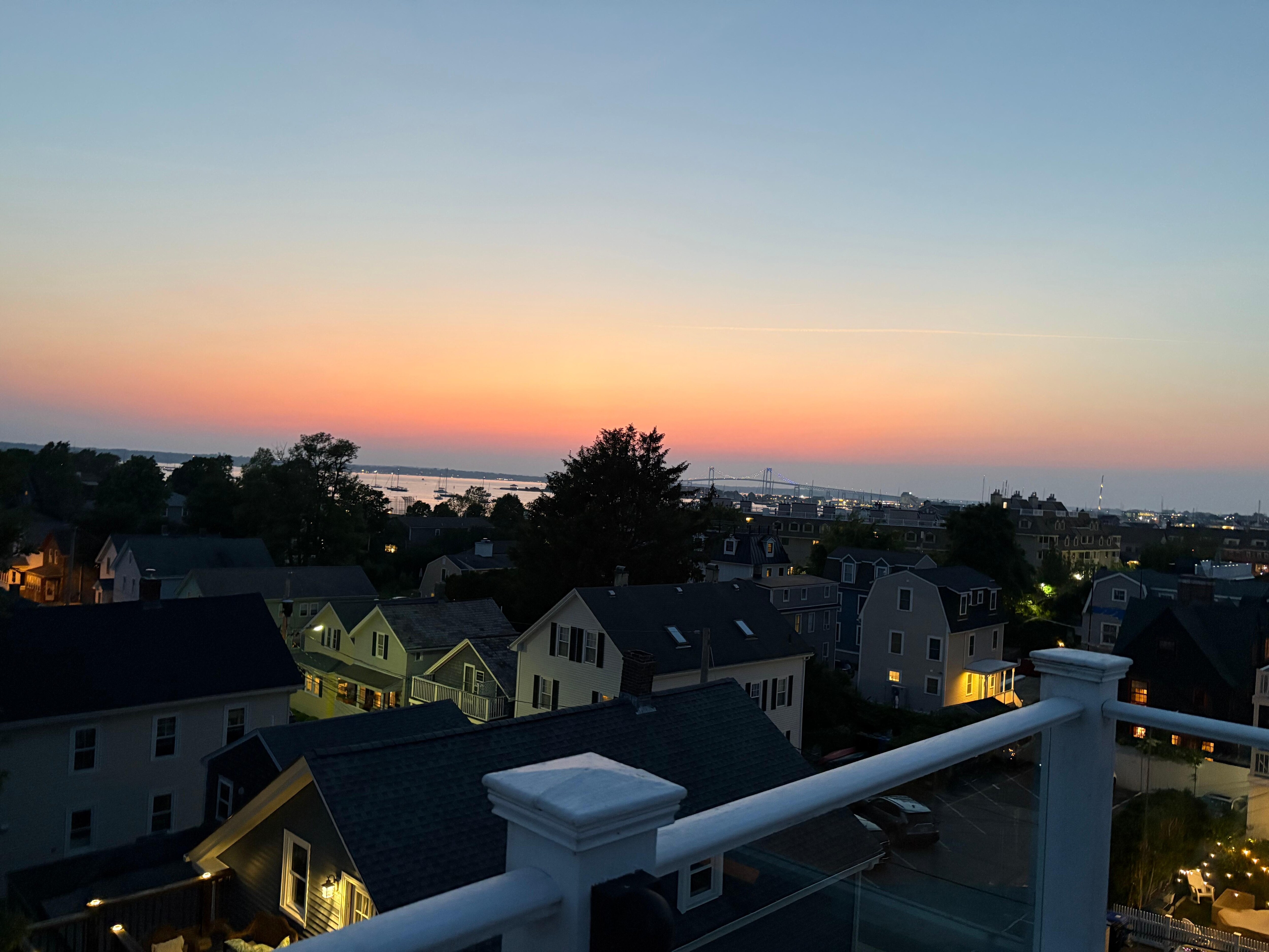 Beautiful evening on the roof
