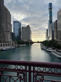 View from the Michigan Avenue Bridge (River Walk) across from the hotel