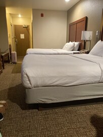 Our room was very comfortable with a rustic design.