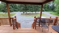 Large front porch over hang