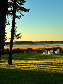 Overlooking marsh.