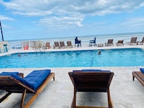 Love sitting on the pool deck and watching the ocean