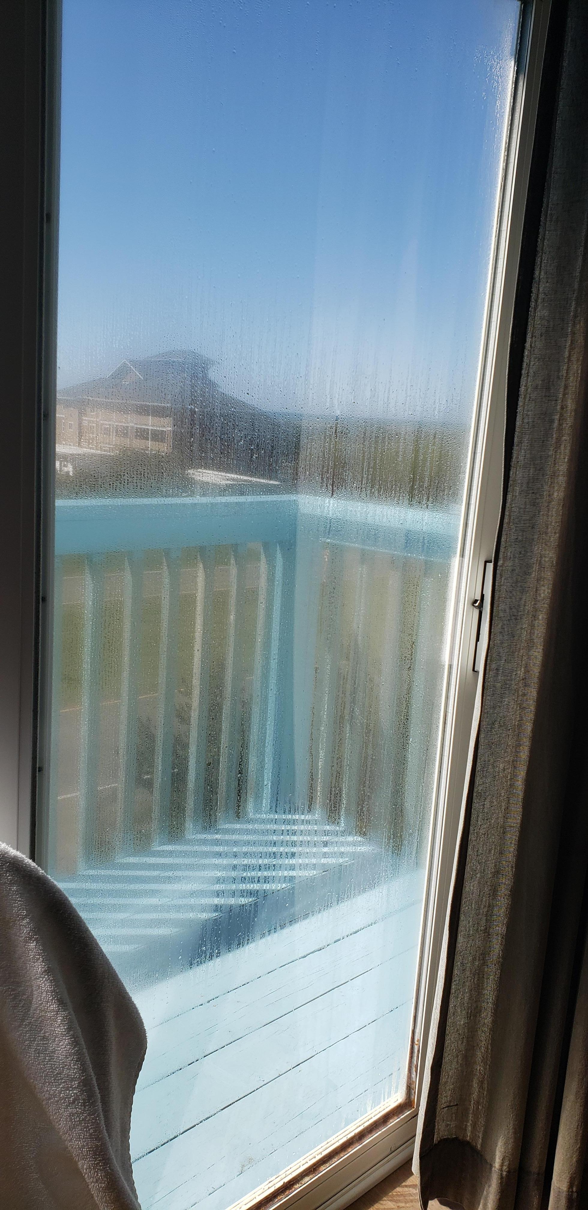 Condensation on Sliding Glass Door