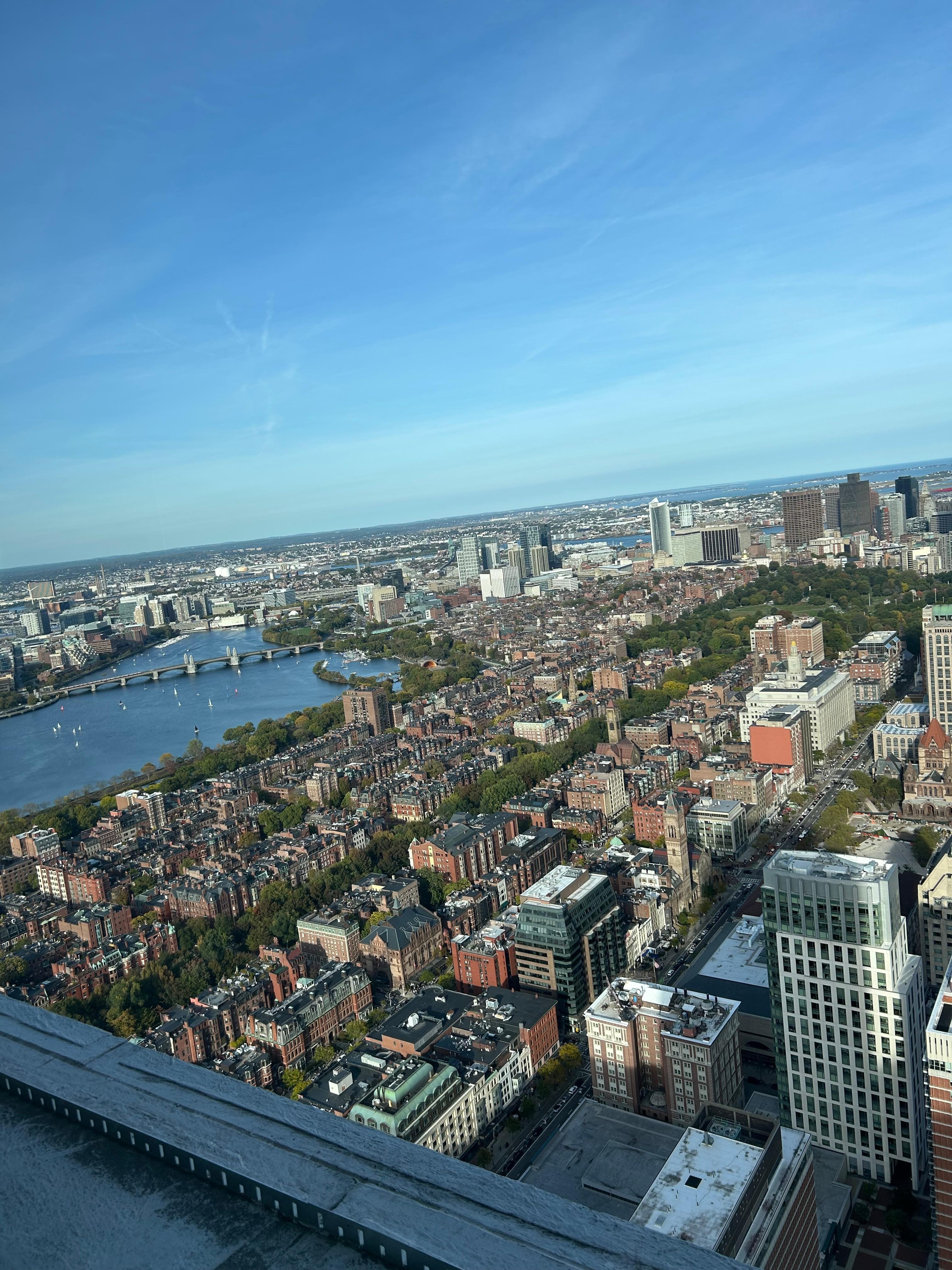 View of the city from the top of the Prudential Center 