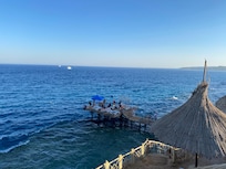 No beach, docks with stairs