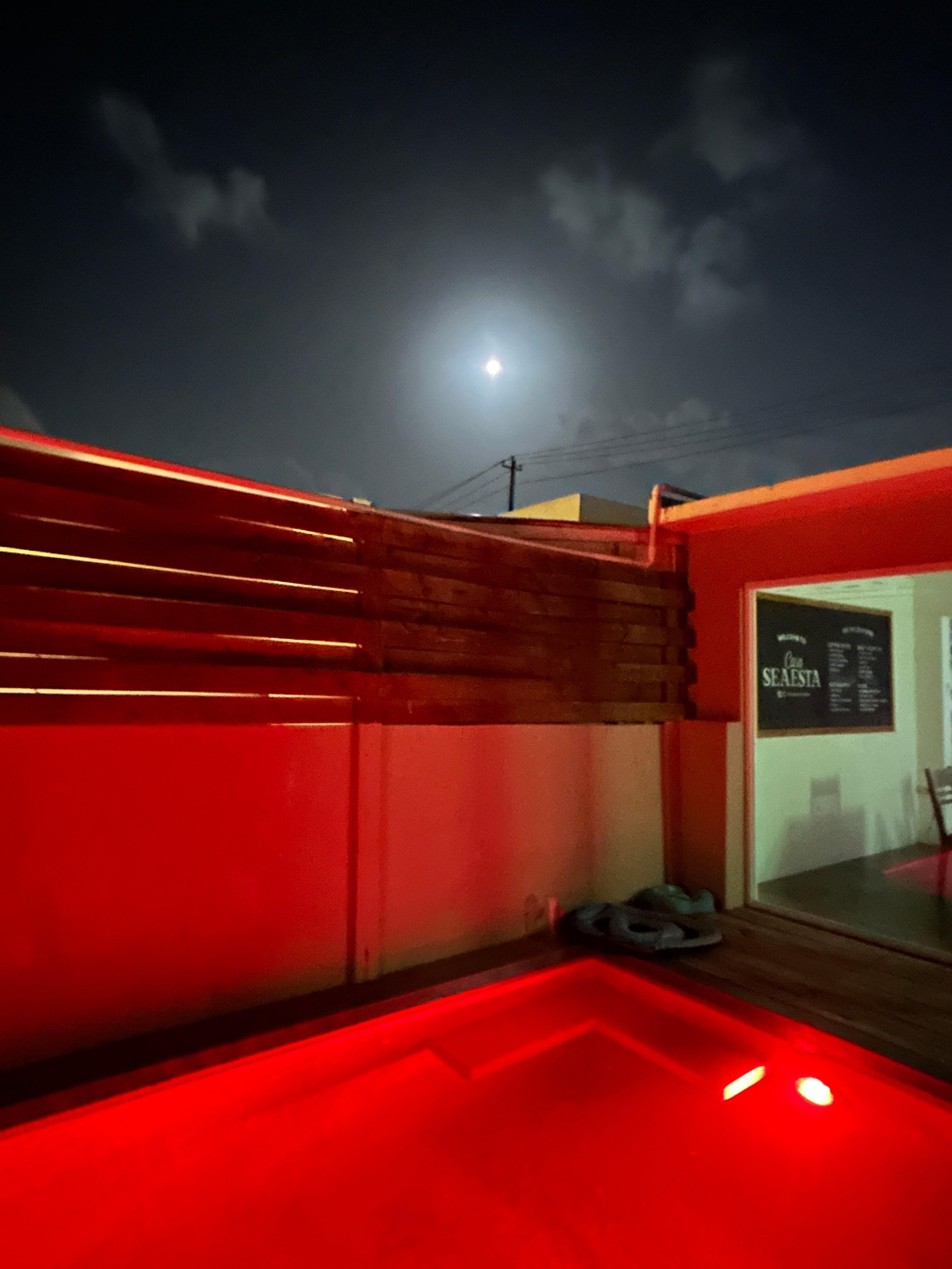 Full moon over the Casa Seasta pool. 