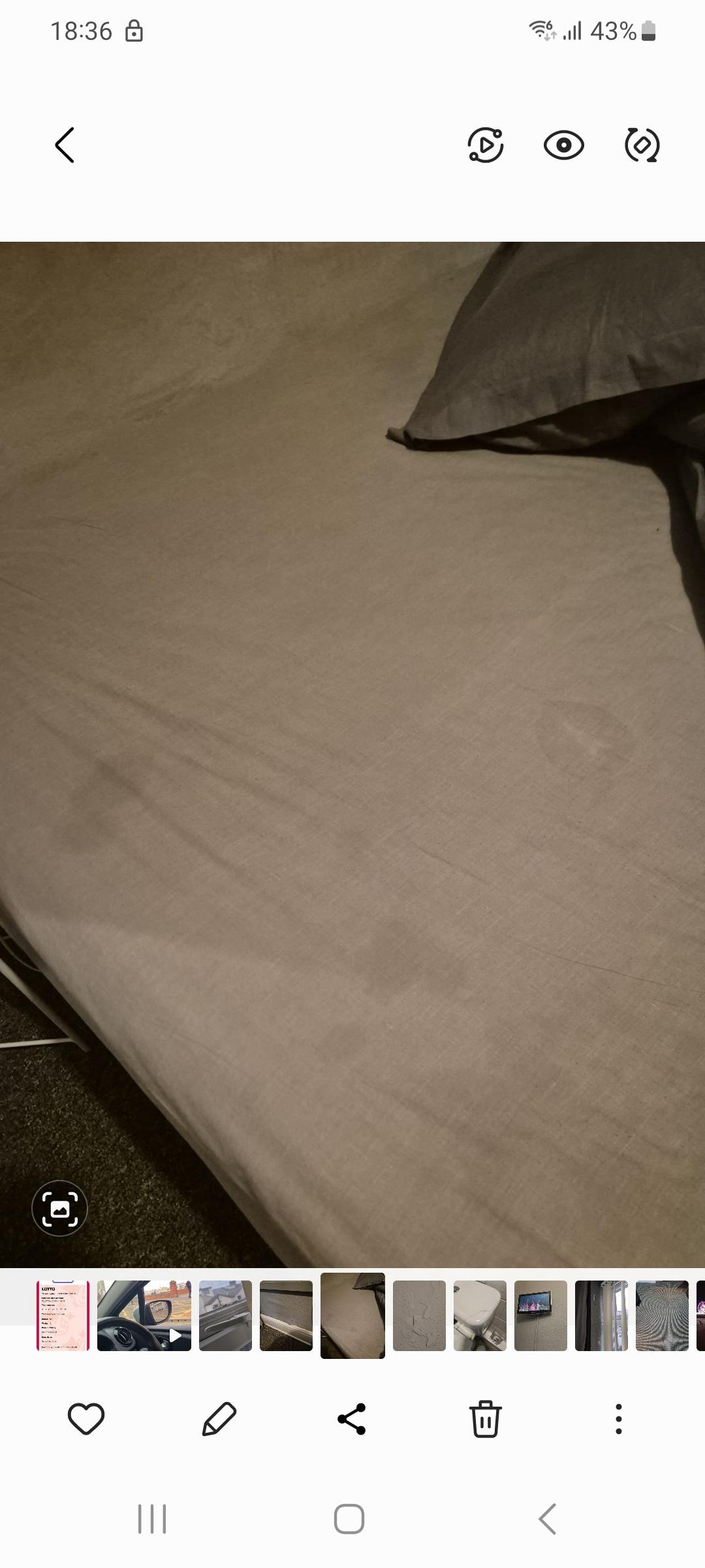 Bodily fluids on bedding 