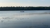 Fishing from the canoe