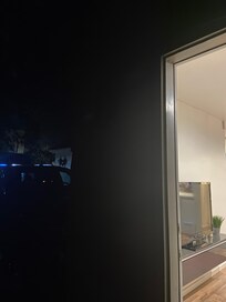 Unit door at night