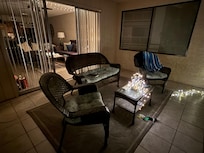 Patio and living room