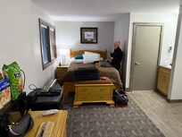 The Queen bed where us mom's slept!