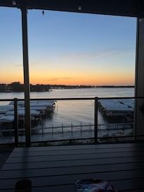 View from the balcony at sunset