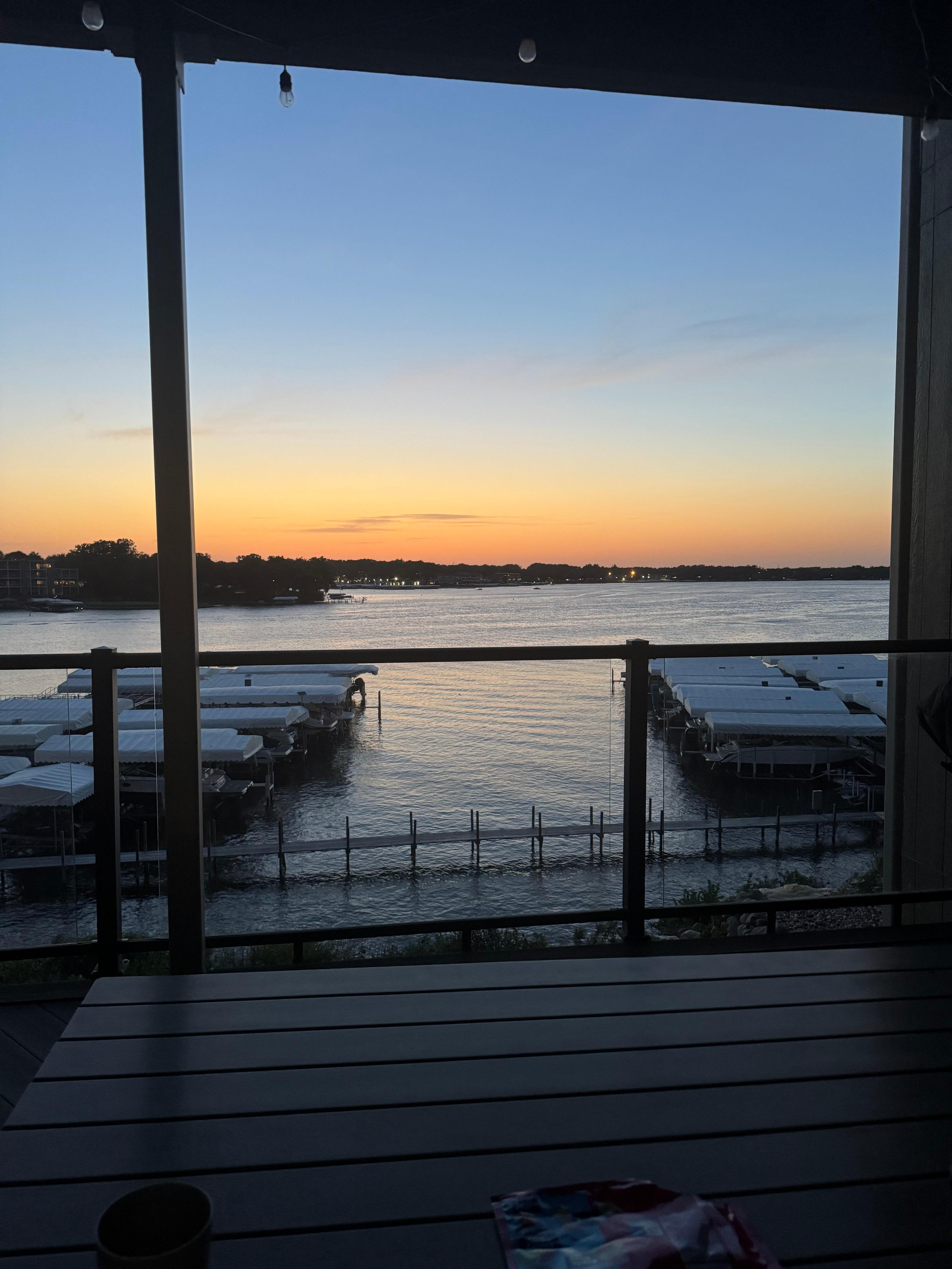 View from the balcony at sunset 