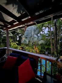 The lanai overlooking the pool
