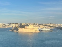 Sun setting over the grand harbour